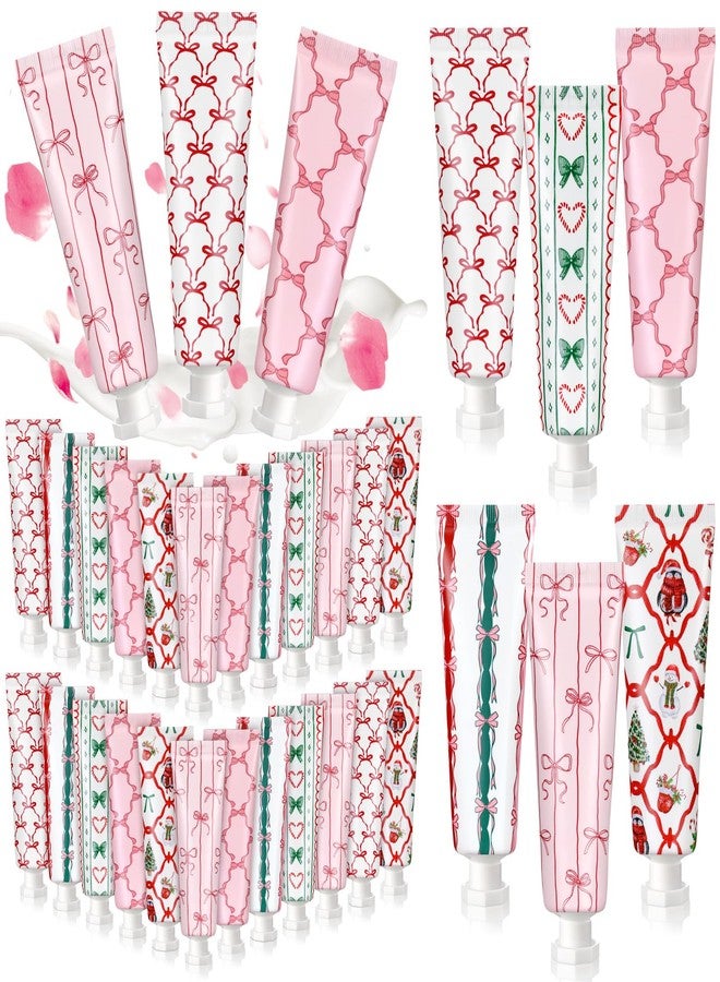 Dimsile 12 Pcs Pink Bow Hand Cream Gifts Bulk Valentine Party Favors for Women Coquette Pink Bow Mini Hand Lotion Travel Size Moisturizer Cream for Dry Cracked Hands Coquette Party Favors for Coworker - Image 1